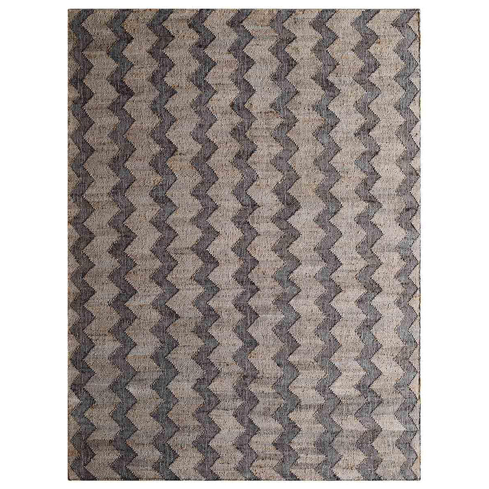 Beige & Charcoal Contemporary Hand Woven Jute Flat Weave Kilim Rug