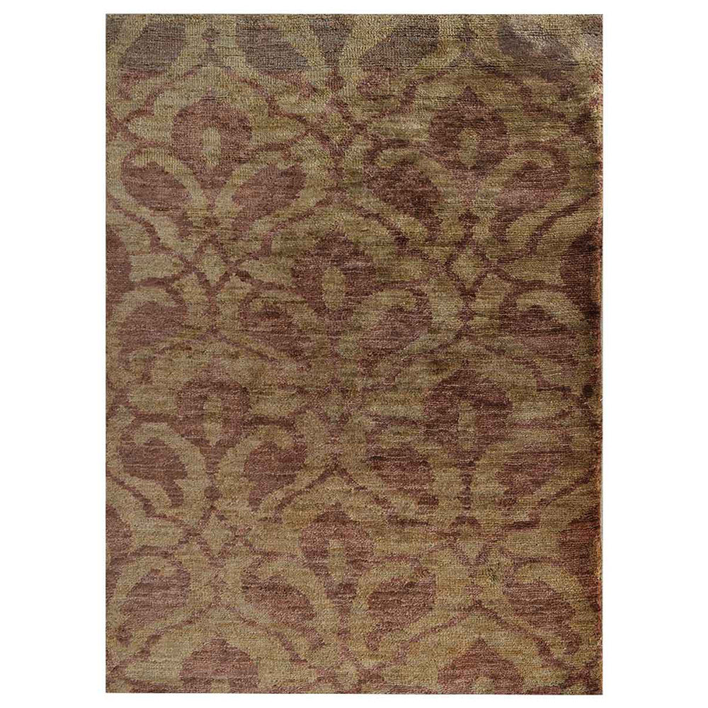 Hand-Knotted Brown Beige Jute Contemporary Rug