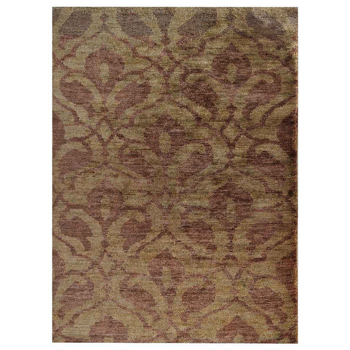 Hand-Knotted Brown Beige Jute Contemporary Rug