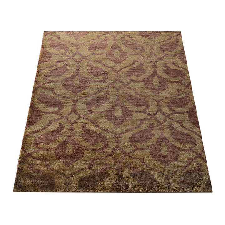 Hand-Knotted Brown Beige Jute Contemporary Rug