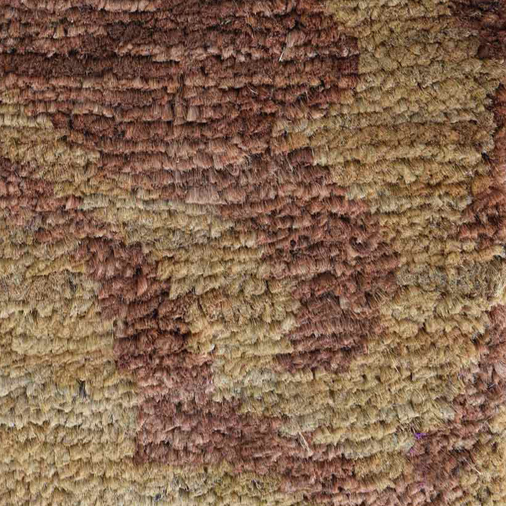 Hand-Knotted Brown Beige Jute Contemporary Rug