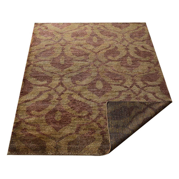 Hand-Knotted Brown Beige Jute Contemporary Rug