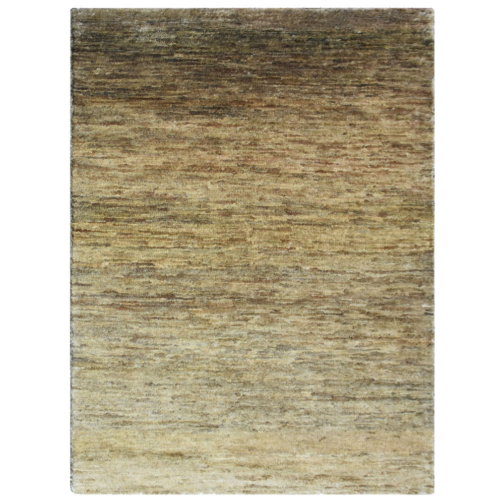 Hand-Knotted Beige Jute Contemporary Rug