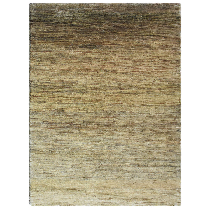 Hand-Knotted Beige Jute Contemporary Rug