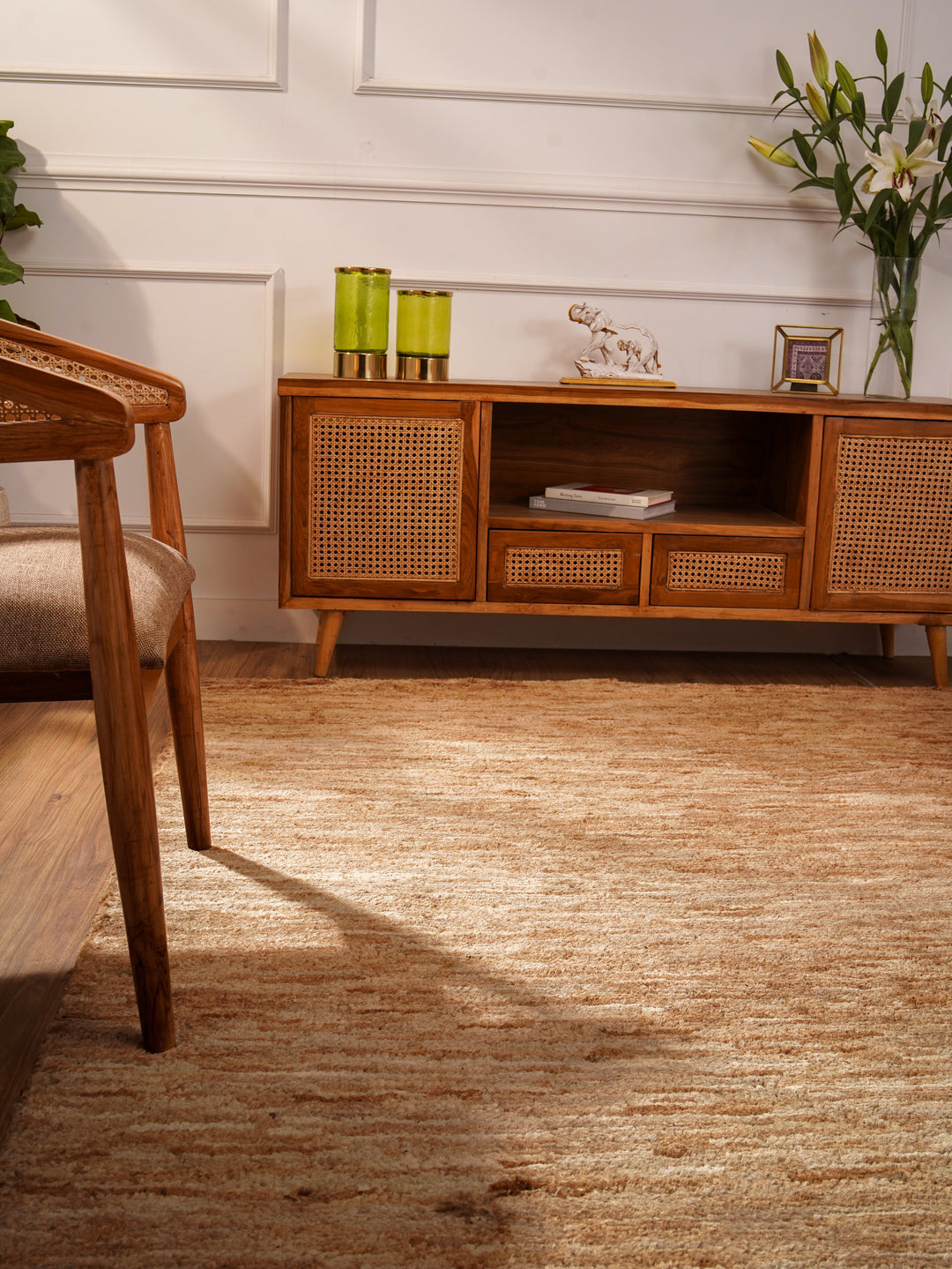 Hand Knotted Jute Multicolor Contemporary Rug