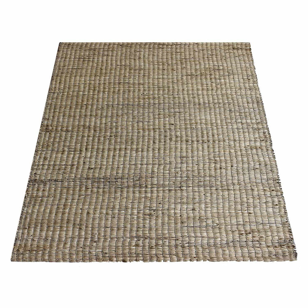 Beige Grid Texture Hand Woven Jute Rug – Contemporary Natural Style