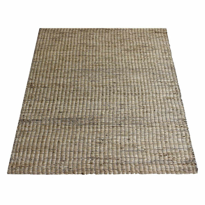 Beige Grid Texture Hand Woven Jute Rug – Contemporary Natural Style