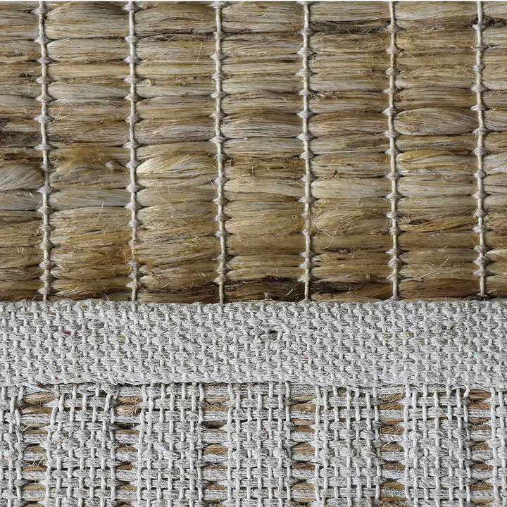 Beige Grid Texture Hand Woven Jute Rug – Contemporary Natural Style