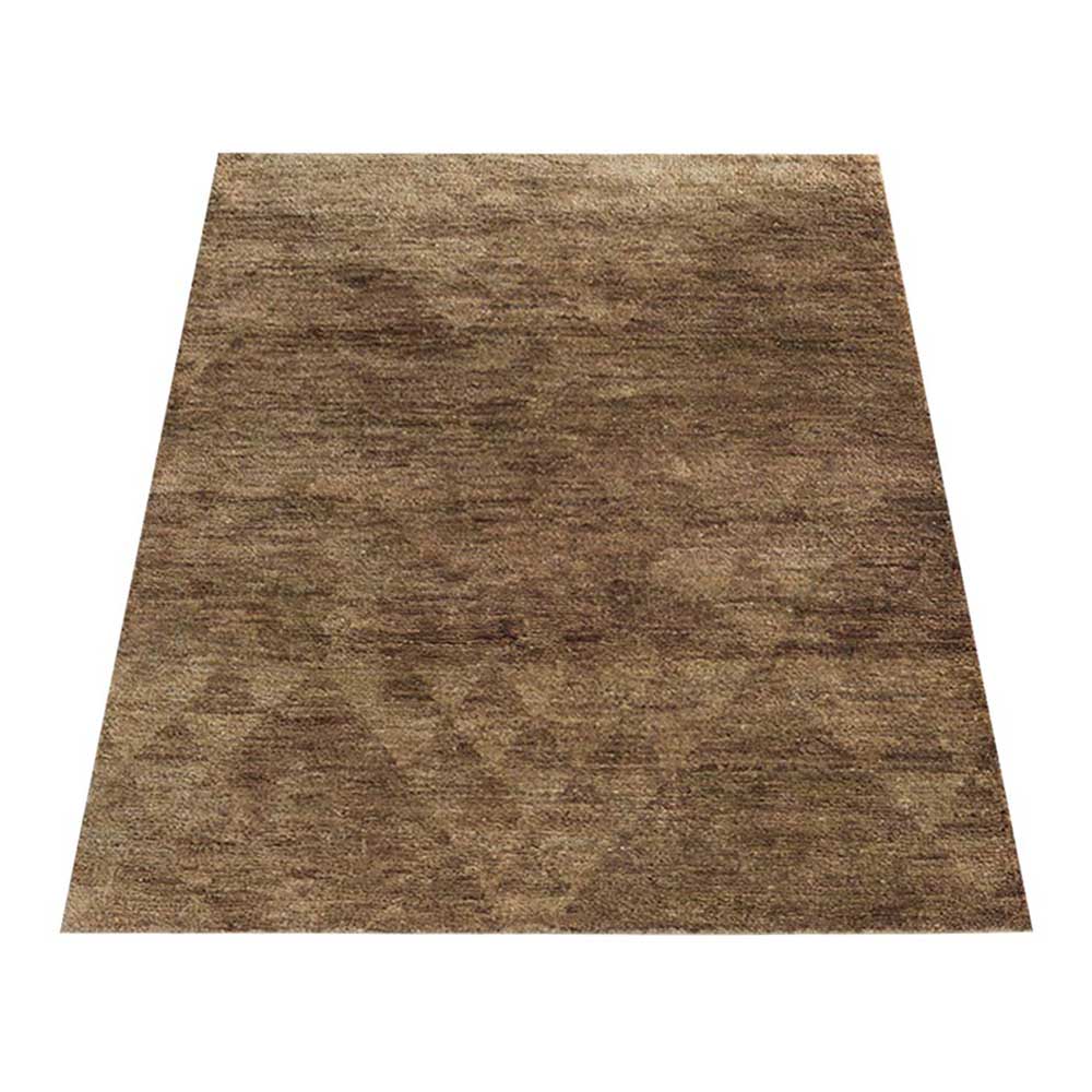 Beige Contemporary Hand Knotted Jute Rug with Subtle Textured Finish