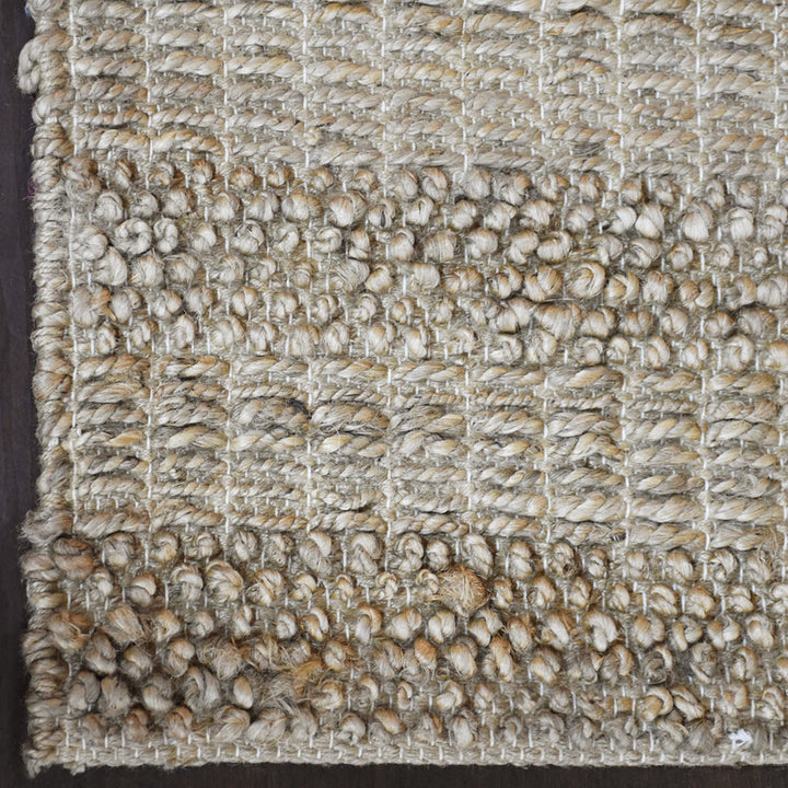 Modern Beige Handcrafted Jute Rug with Soft Textured Detailing