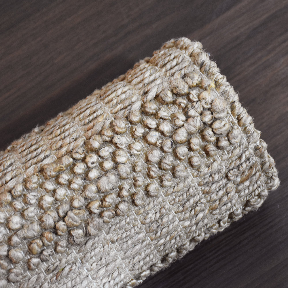 Modern Beige Handcrafted Jute Rug with Soft Textured Detailing