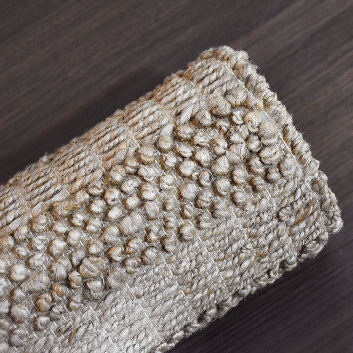 Modern Beige Handcrafted Jute Rug with Soft Textured Detailing