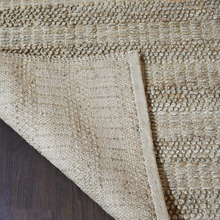 Modern Beige Handcrafted Jute Rug with Soft Textured Detailing