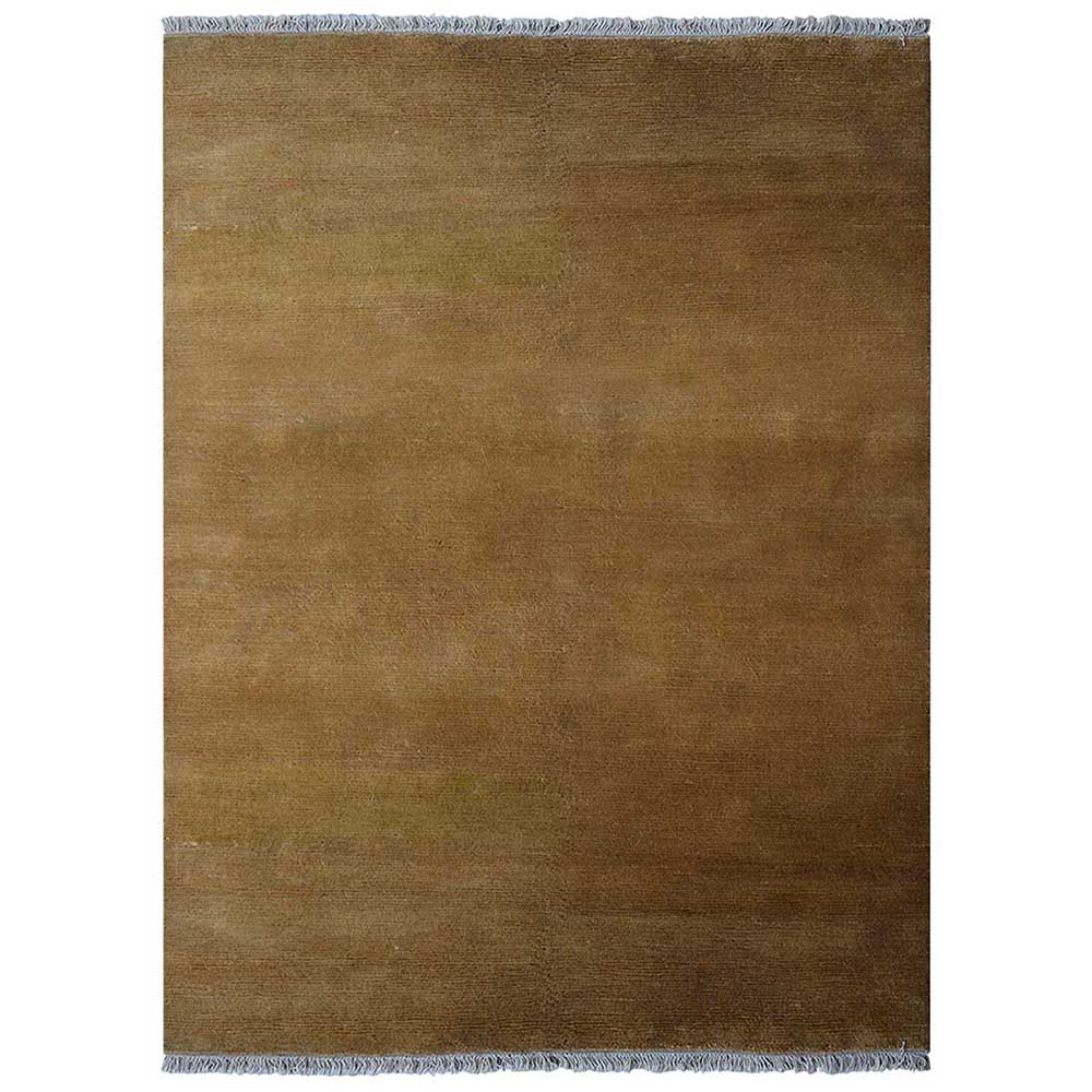 Gold Solid Hand Knotted Jute Rug with Elegant Minimalist Finish