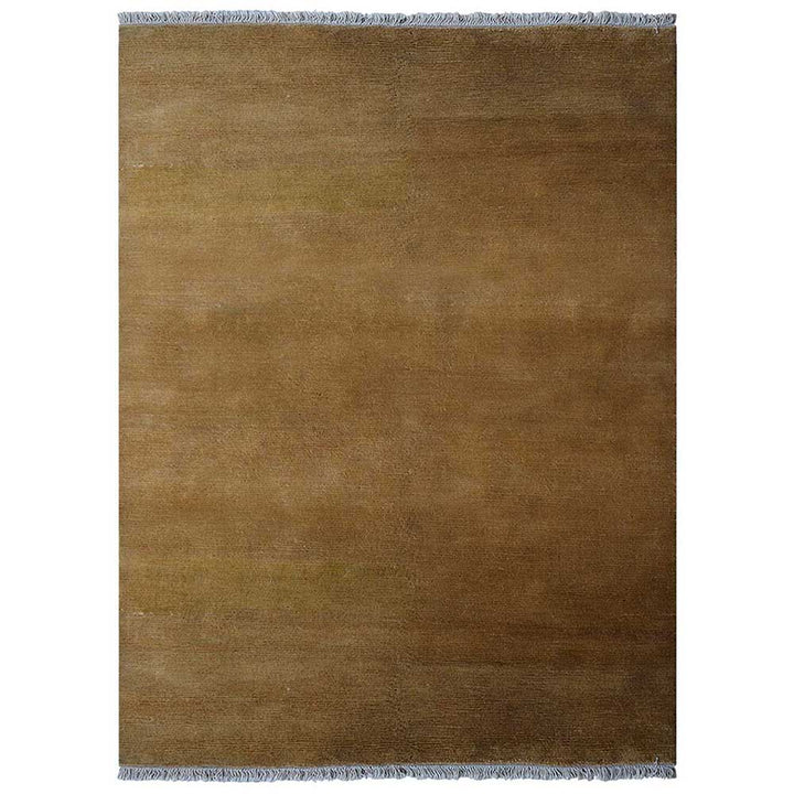 Gold Solid Hand Knotted Jute Rug with Elegant Minimalist Finish