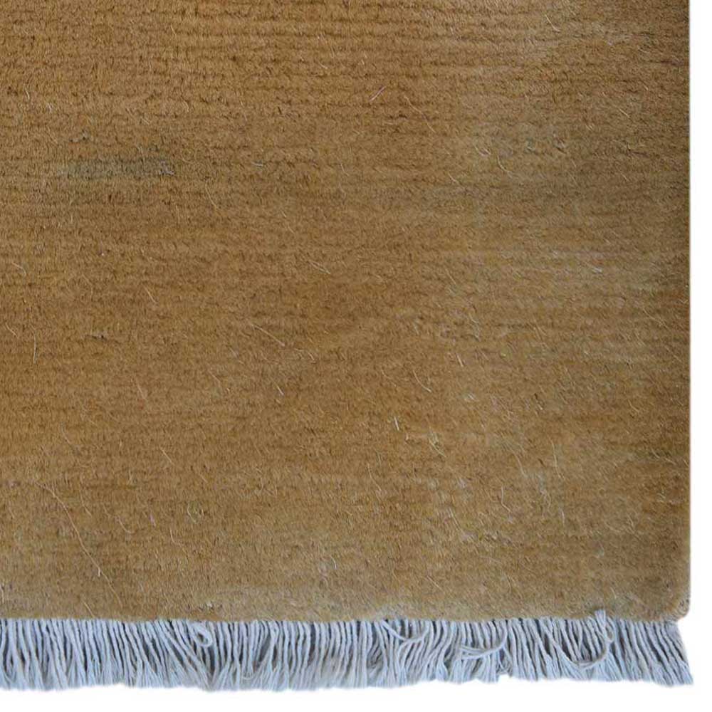 Gold Solid Hand Knotted Jute Rug with Elegant Minimalist Finish