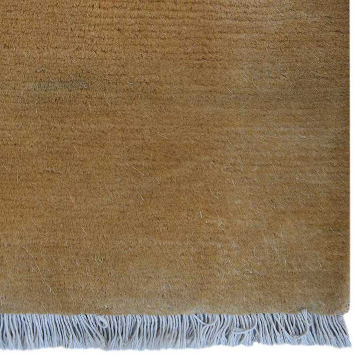 Gold Solid Hand Knotted Jute Rug with Elegant Minimalist Finish