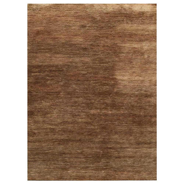 Beige Solid Hand Knotted Jute Rug with Minimalist Contemporary Design