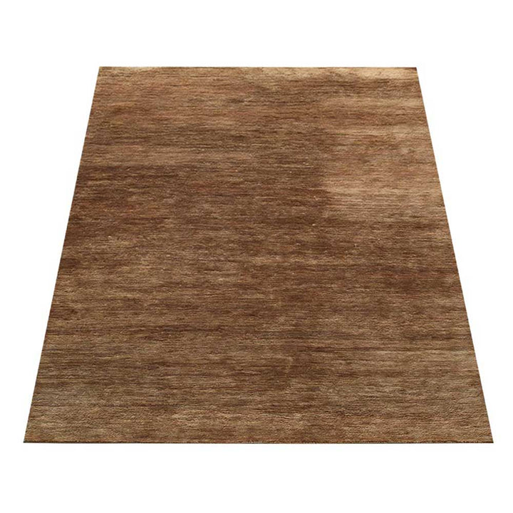 Beige Solid Hand Knotted Jute Rug with Minimalist Contemporary Design