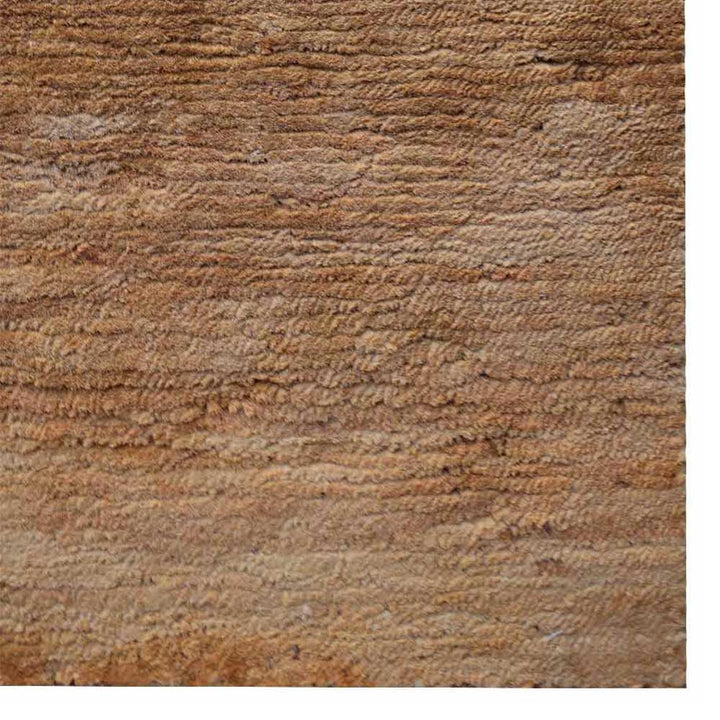 Beige Solid Hand Knotted Jute Rug with Minimalist Contemporary Design