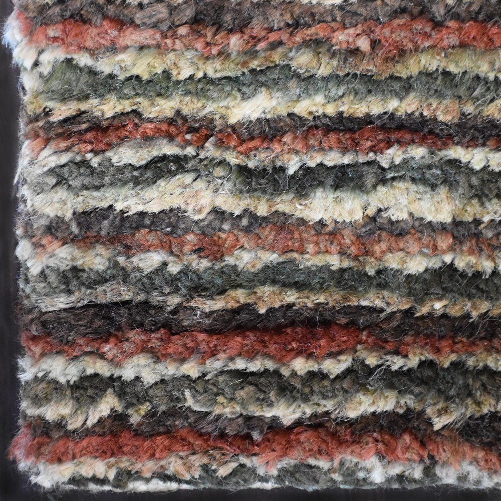 Multicolor Contemporary Hand Knotted Jute Rug with Textured Striped Design
