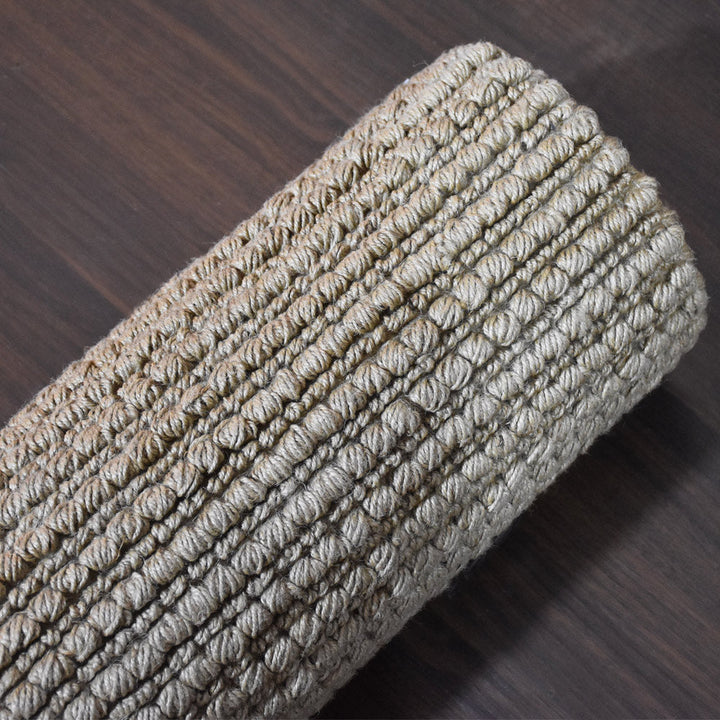 Beige Solid Hand Woven Jute Rug for Modern & Minimal Interiors