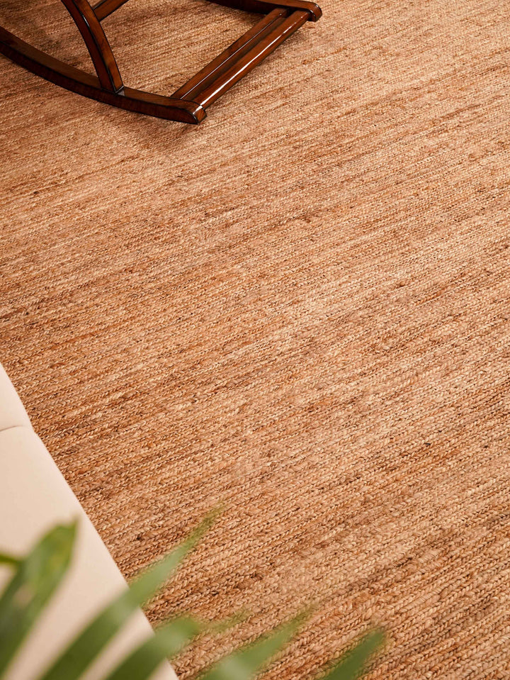 Beige Hand Knotted Jute Sumak Rug for Minimal & Contemporary Spaces