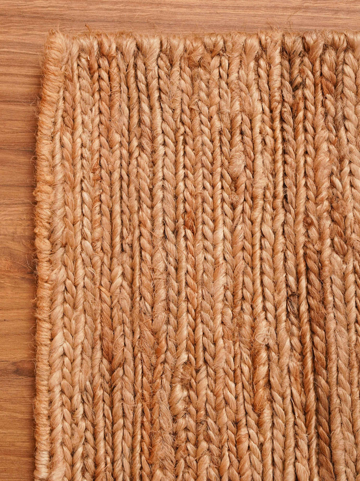 Beige Hand Knotted Jute Sumak Rug for Minimal & Contemporary Spaces