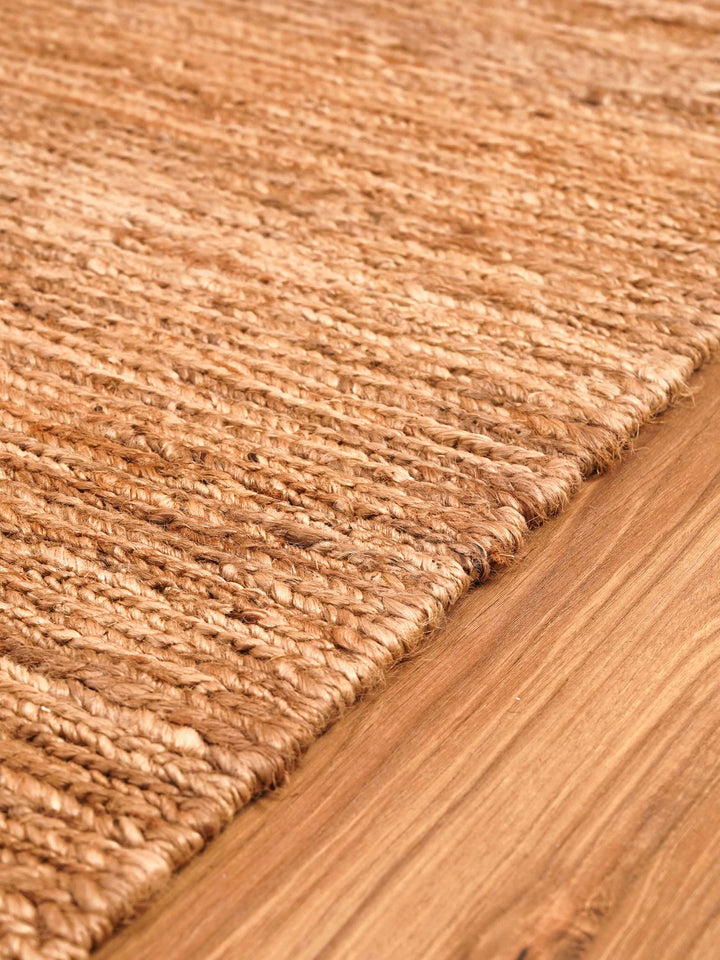 Beige Hand Knotted Jute Sumak Rug for Minimal & Contemporary Spaces
