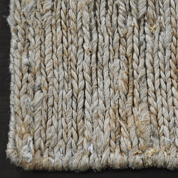 Natural Beige Solid Jute Rug for Minimal & Everyday Living