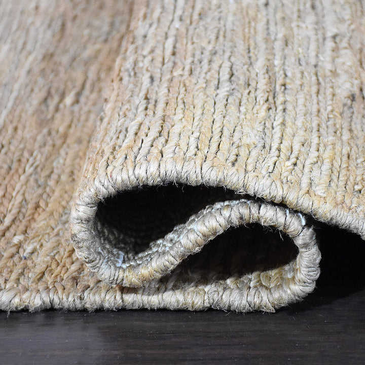 Natural Beige Solid Jute Rug for Minimal & Everyday Living