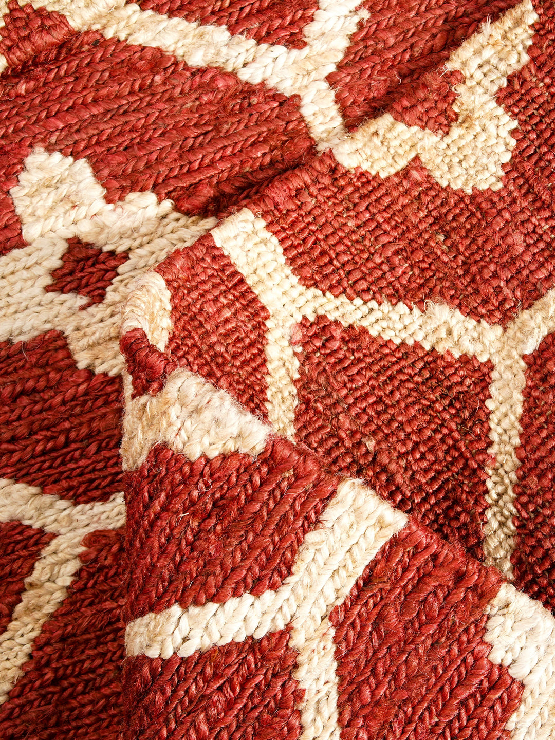 Red & Beige Floral Jute Sumak Rug for Elegant Living Spaces