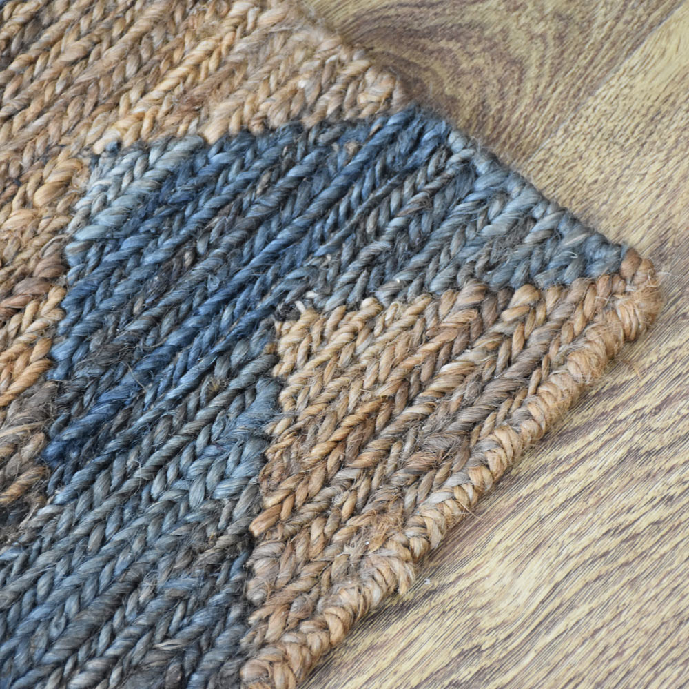 Gray & Brown Zigzag Jute Sumak Rug for Contemporary Living Spaces