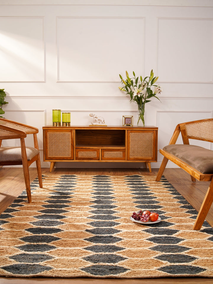 Multicolor Geometric Jute Sumak Rug for Contemporary & Eclectic Spaces
