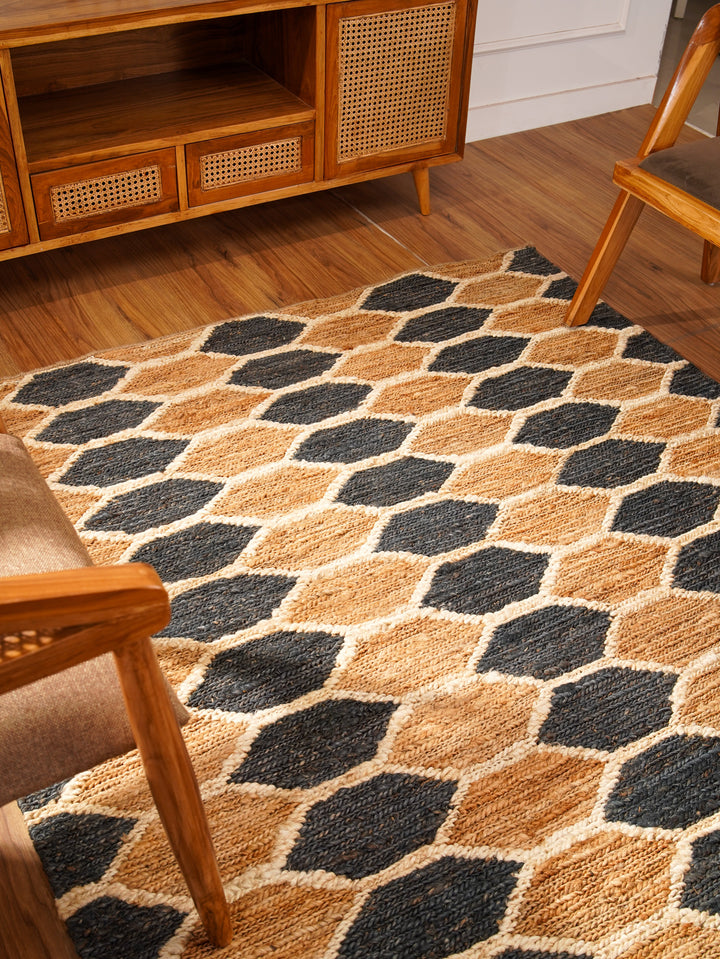 Multicolor Geometric Jute Sumak Rug for Contemporary & Eclectic Spaces