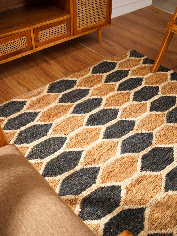 Multicolor Geometric Jute Sumak Rug for Contemporary & Eclectic Spaces