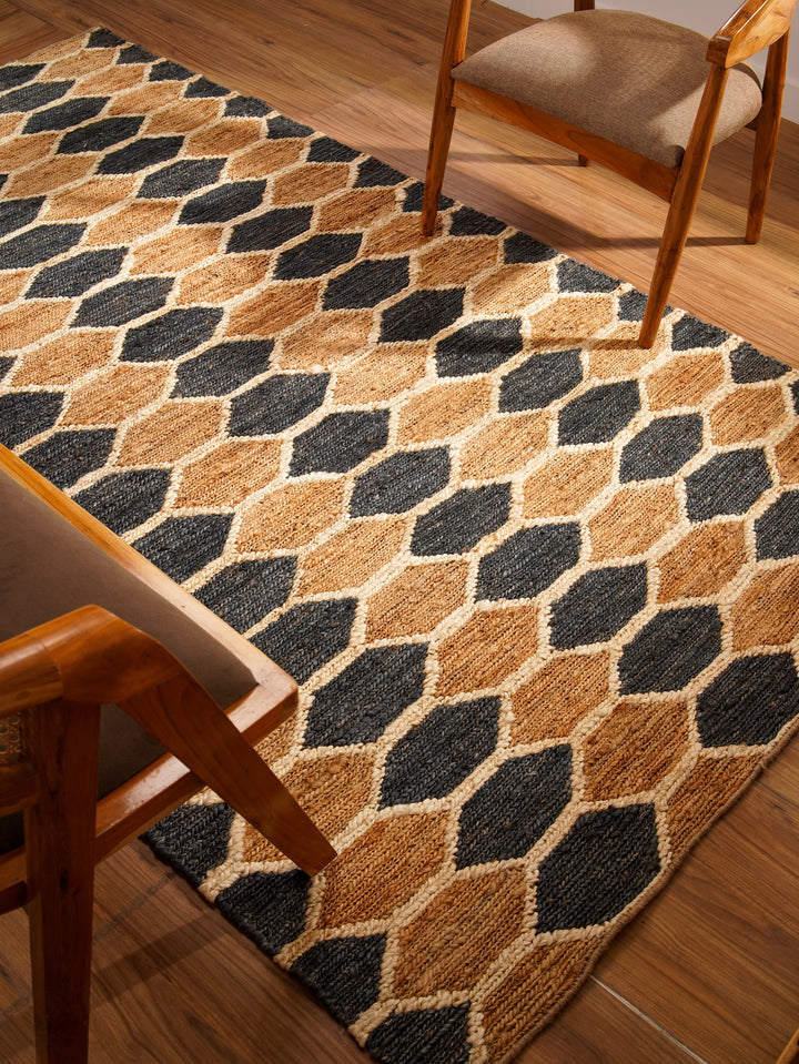 Multicolor Geometric Jute Sumak Rug for Contemporary & Eclectic Spaces