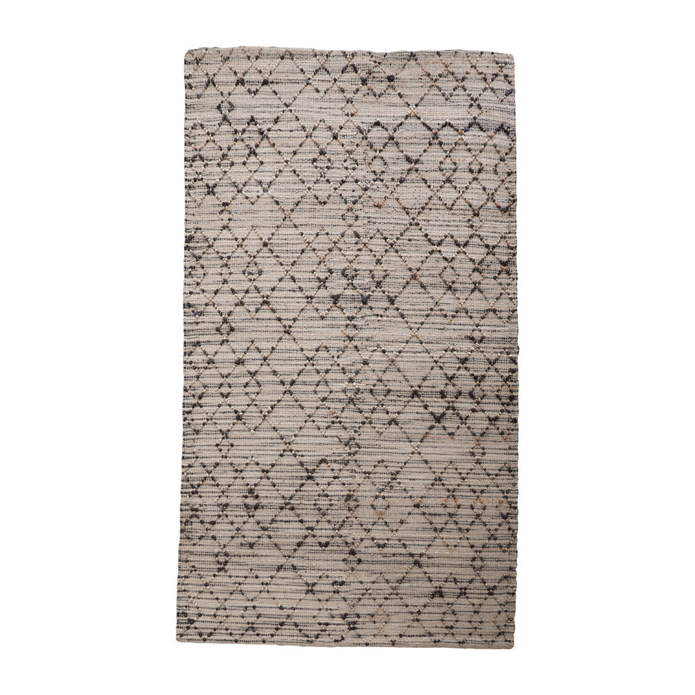 Beige Patterned Jute Area Rug for Modern & Elegant Interiors