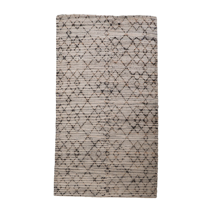 Beige Patterned Jute Area Rug for Modern & Elegant Interiors
