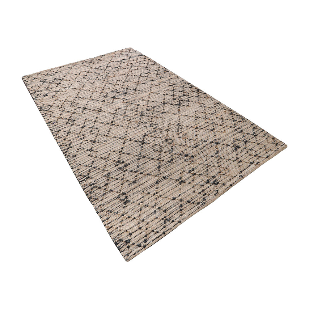 Beige Patterned Jute Area Rug for Modern & Elegant Interiors