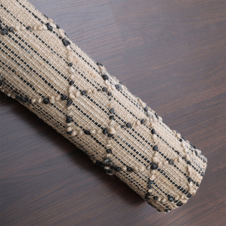 Beige Patterned Jute Area Rug for Modern & Elegant Interiors