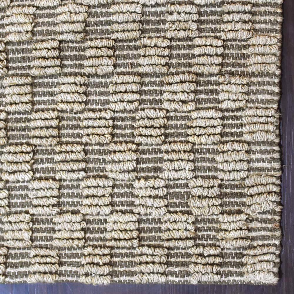 Textured Light Brown Jute Area Rug for Everyday Living Spaces