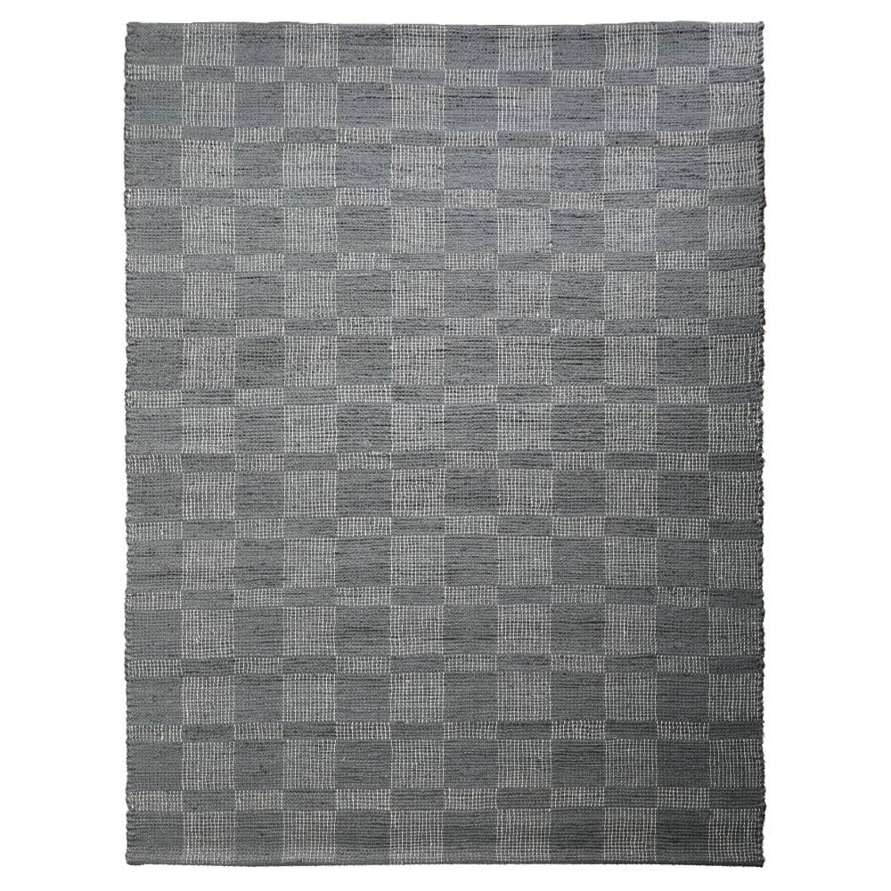 Beige Checkered Jute Area Rug for Modern & Minimal Interiors
