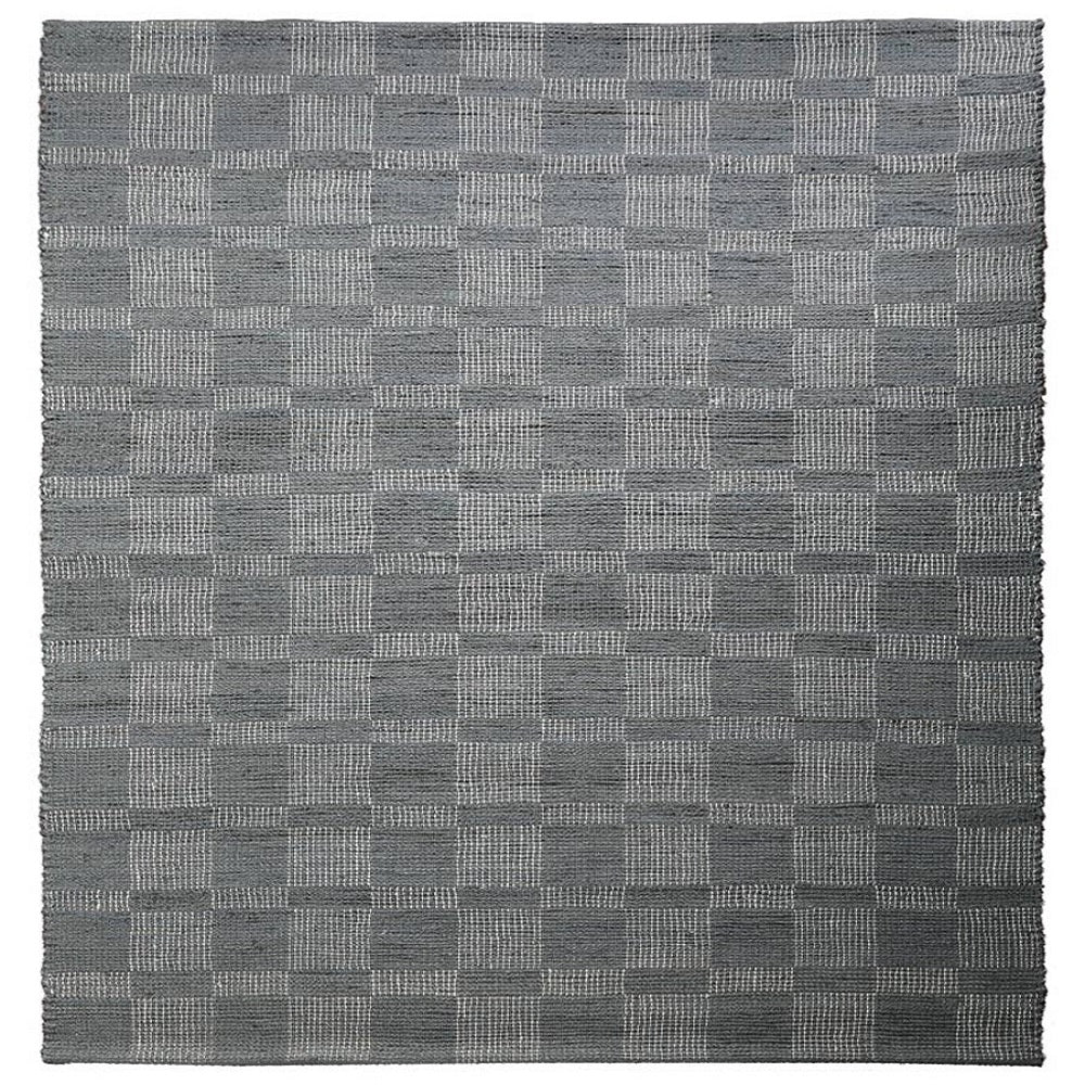 Beige Checkered Jute Area Rug for Modern & Minimal Interiors