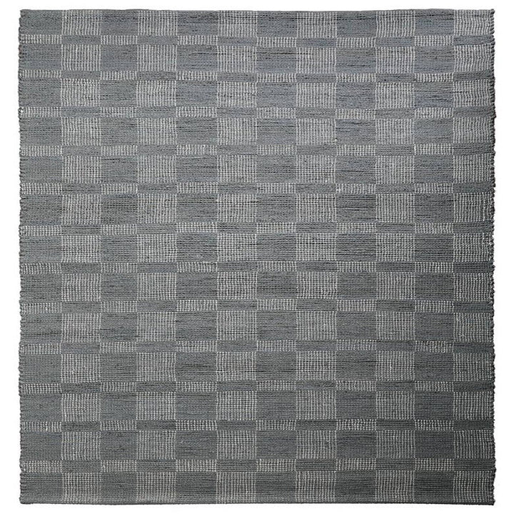 Beige Checkered Jute Area Rug for Modern & Minimal Interiors