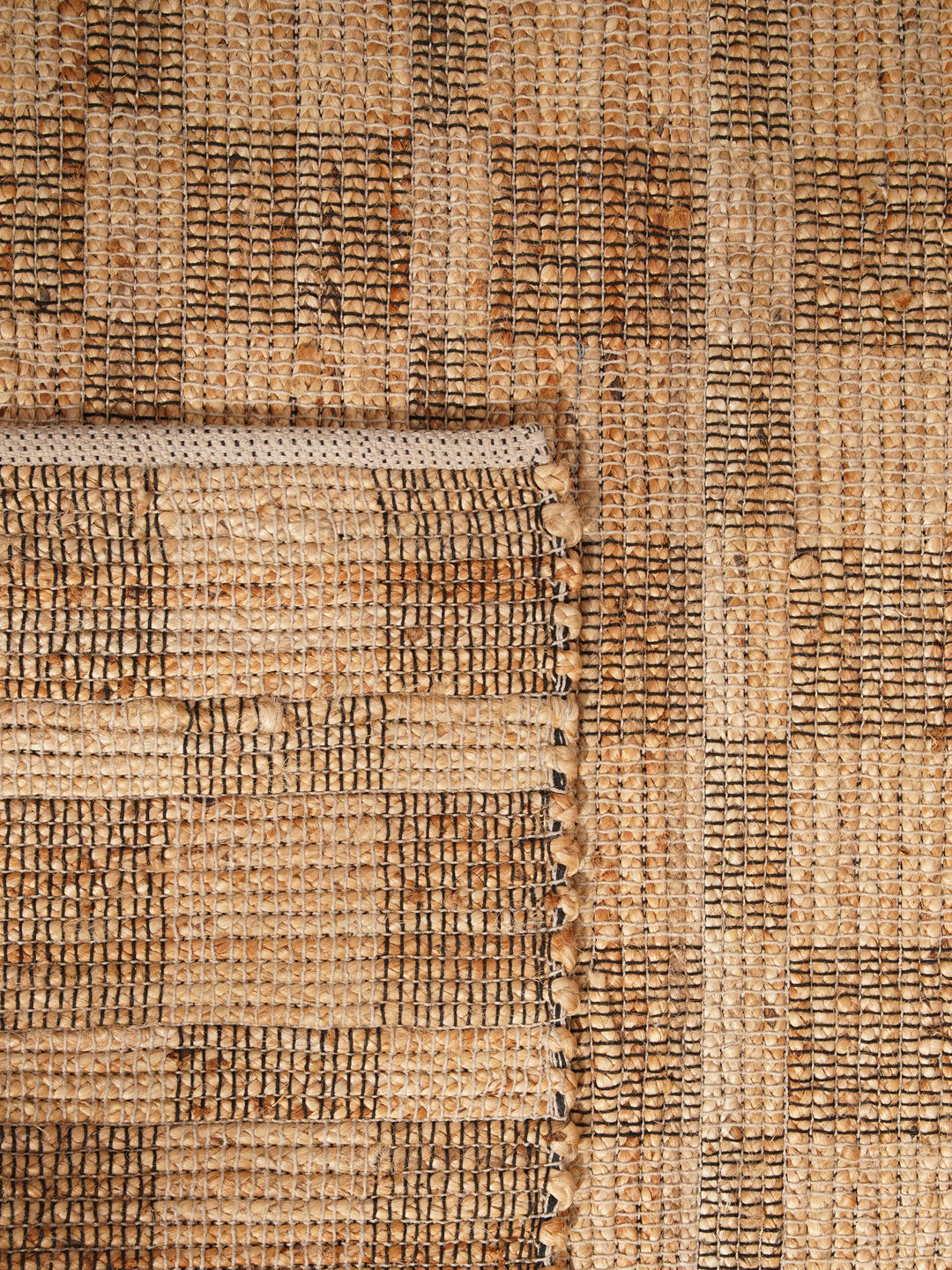 Beige Checkered Jute Area Rug for Modern & Minimal Interiors