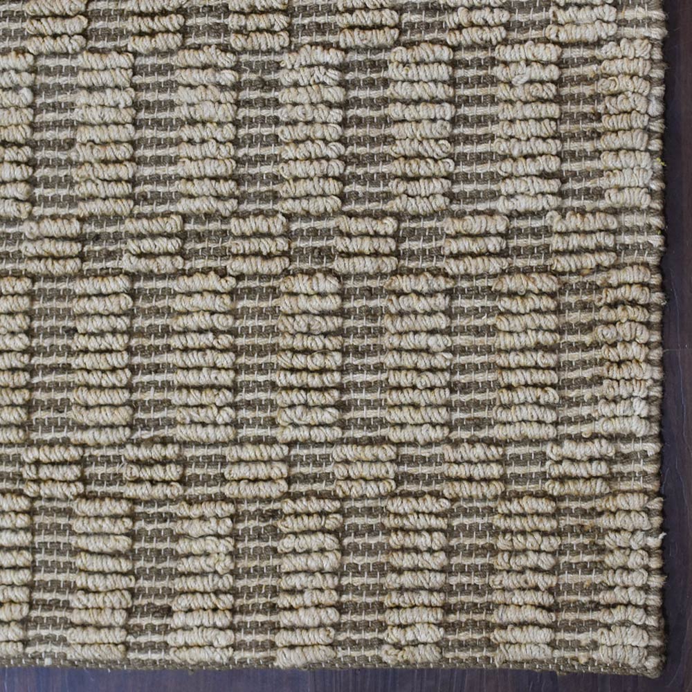 Textured Light Brown Jute Area Rug for Living Room & Natural Interiors