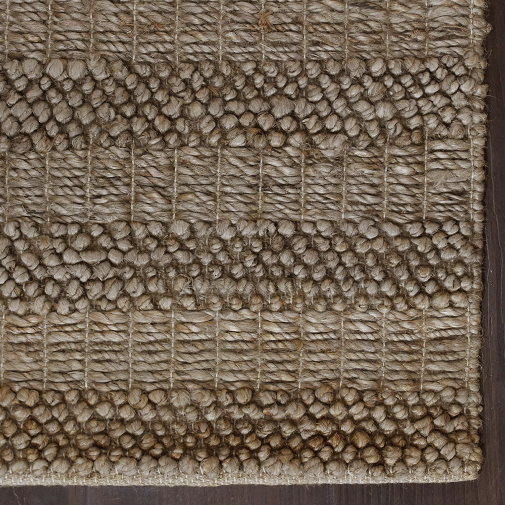 Light Brown Hand Woven Jute Contemporary Rug