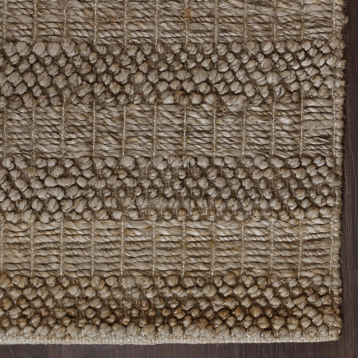 Light Brown Hand Woven Jute Contemporary Rug