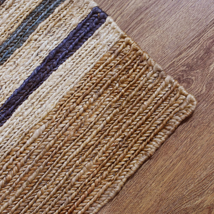 Light Brown Contemporary Hand Knotted Sumak Jute Rug
